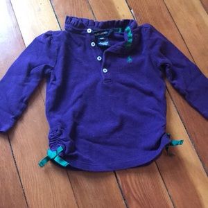 Purple long sleeve polo.